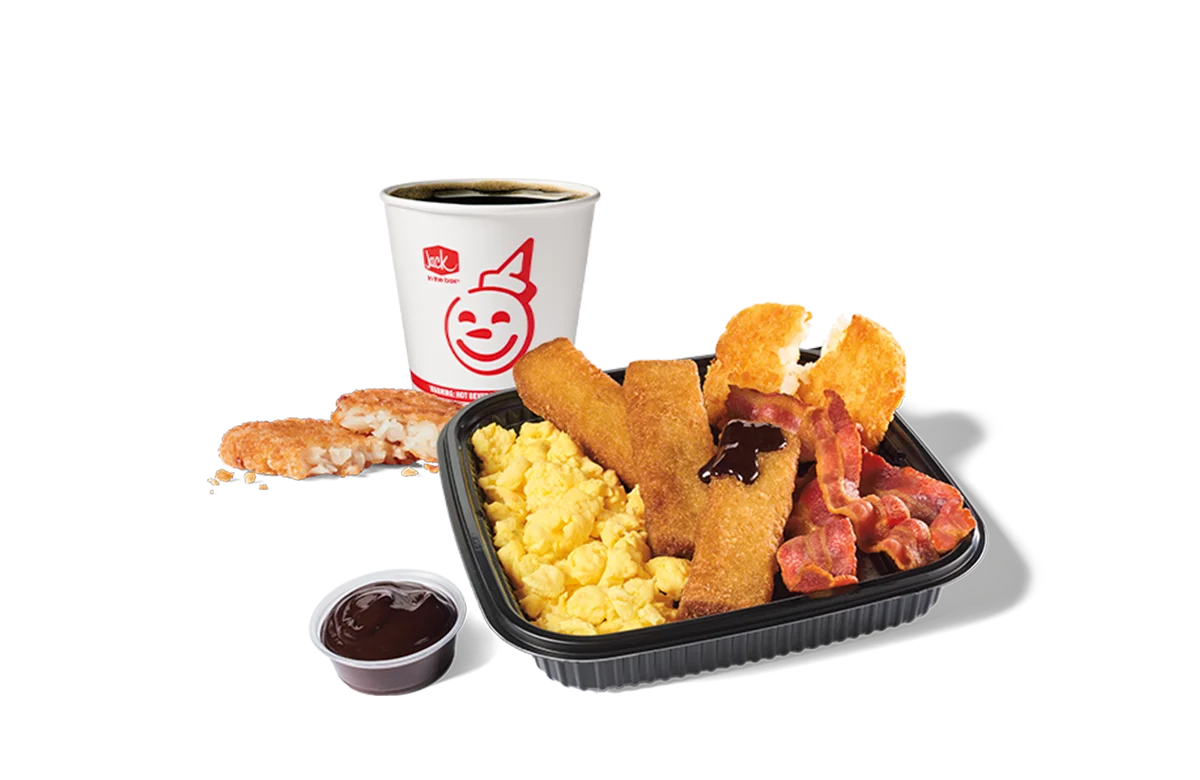 3PC Banana French Toast Sticks Platter Bacon Combo