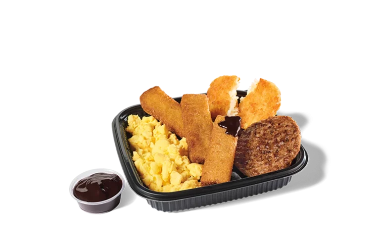 3PC Banana French Toast Sticks Platter Sausage