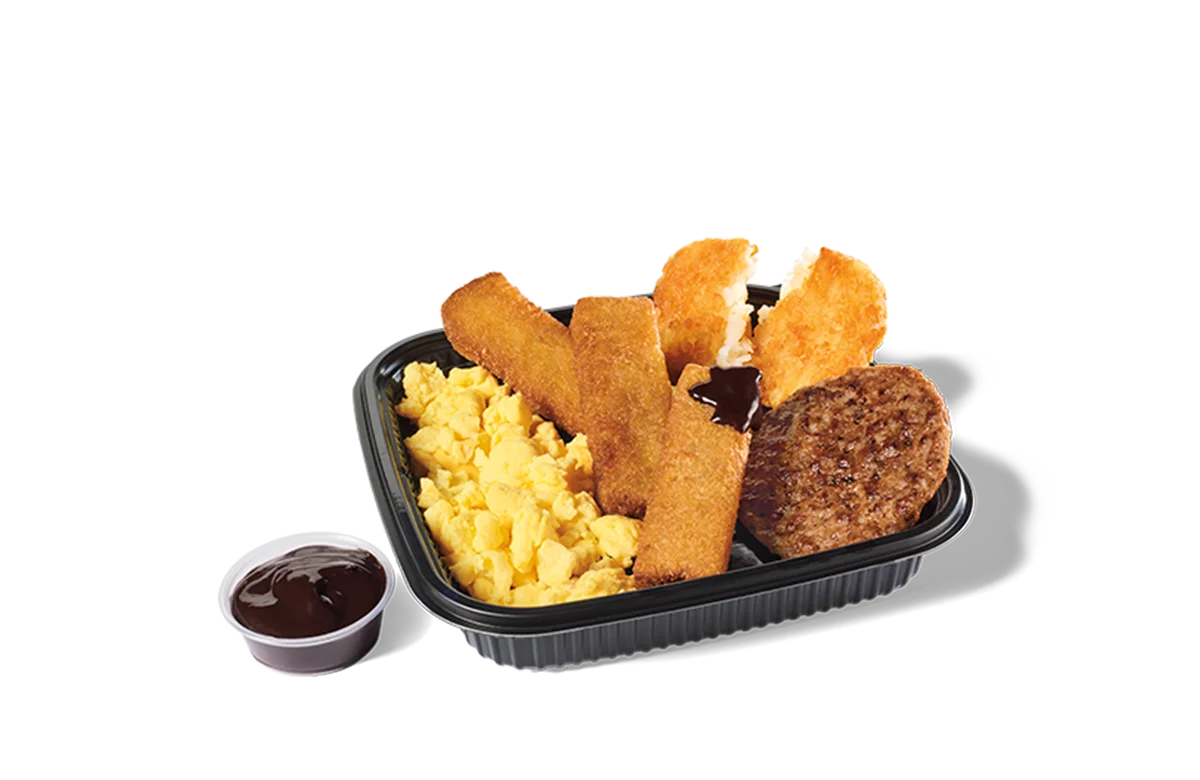 3PC Banana French Toast Sticks Platter Sausage