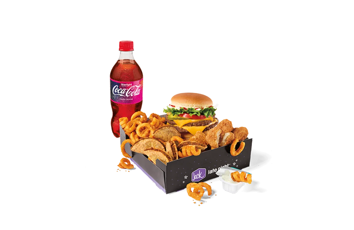 Coca-Cola Starlight Munchie Meal with Double Jr. Jumbo Jack Cheeseburger