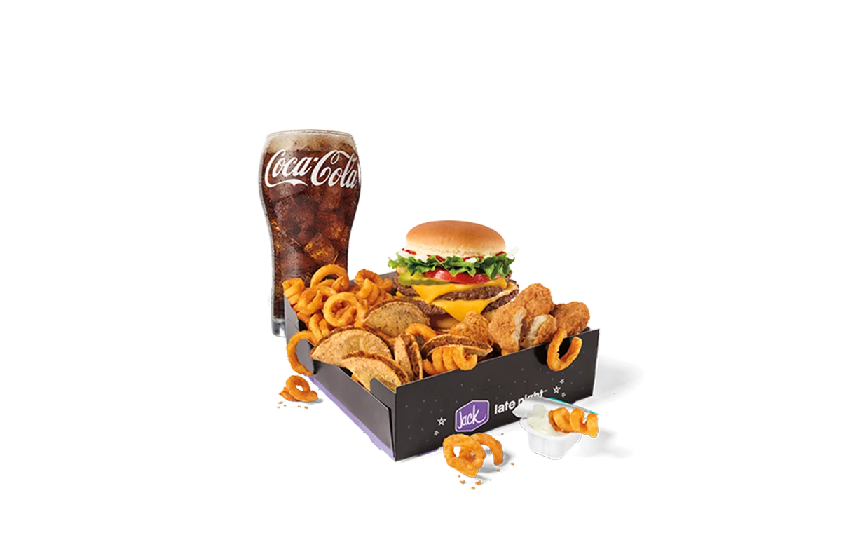 Hot Box with Double Jr. Jumbo Jack Cheeseburger