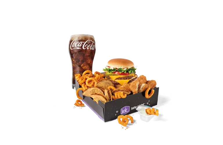 Hot Box with Double Jr. Jumbo Jack Cheeseburger